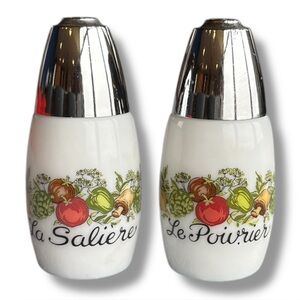 Vintage Gemco Pyrex Corelle Spice of Life Salt & Pepper Shaker Set